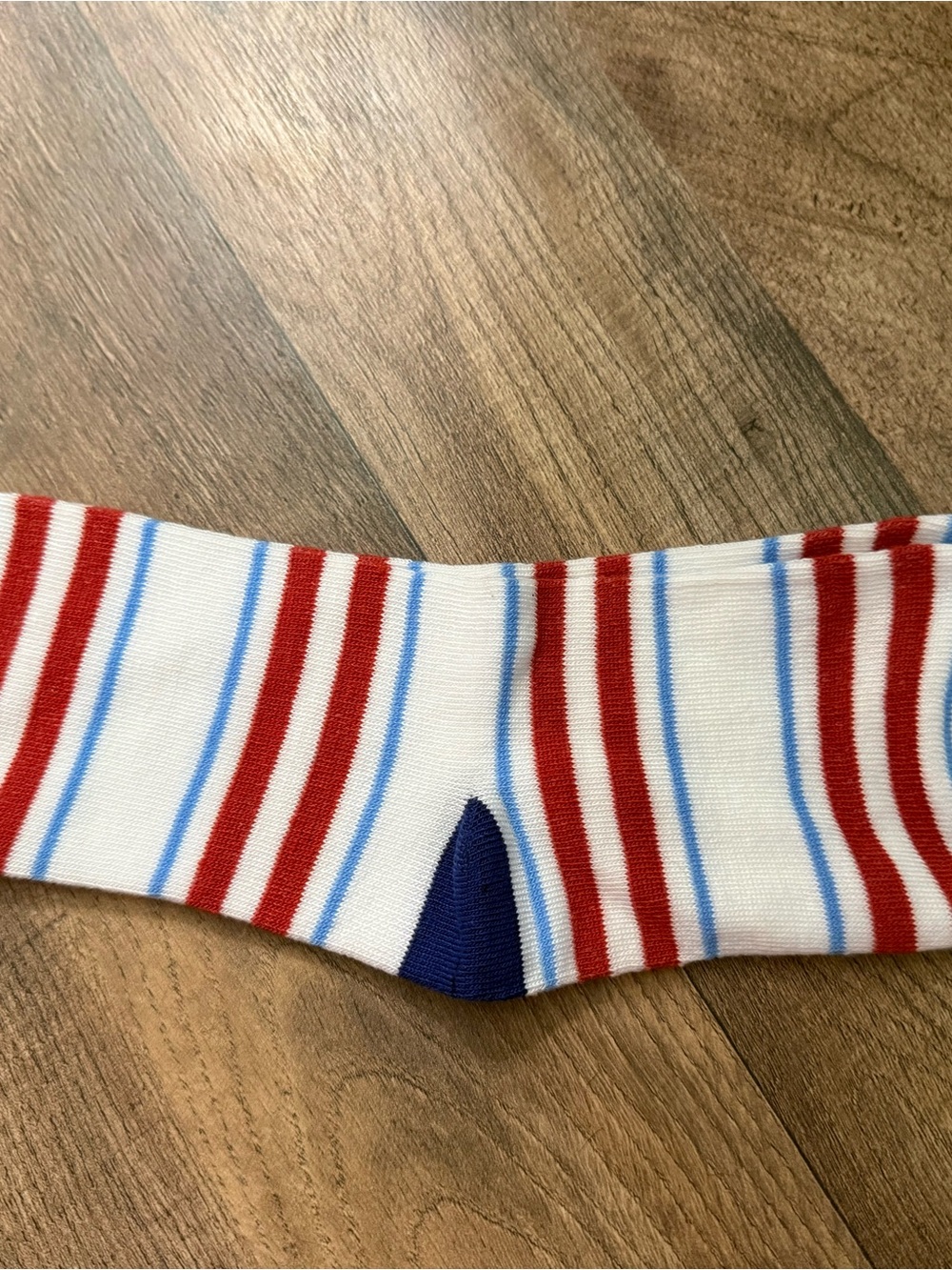 Classic Women's Striped Crew Socks - Red, Blue & White